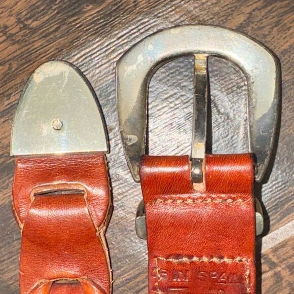 Braided Leather Belt with Silver Buckle fasten any point - Picture 3 of 10